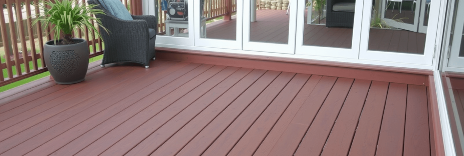 wpc composite decking plastic eco wood deck merbau look