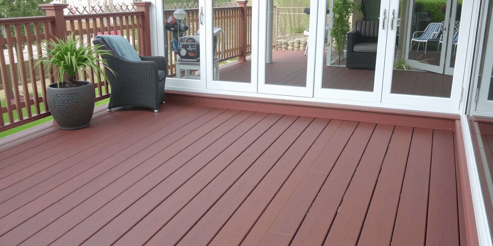 wpc composite decking plastic eco wood deck merbau look